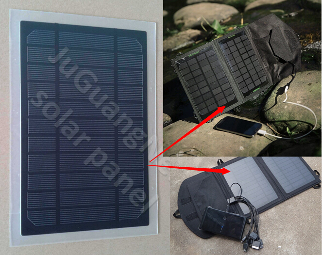 PET solar panels for foldable solar mobile phone chargers.